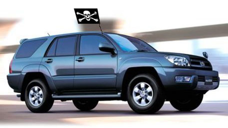 Toyota Surf, a pirate's ride of choice.