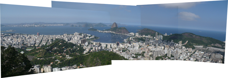 Panorama stithced together in Photoshop. Rio de Janeiro from Parque Nacional de Tijuca. 