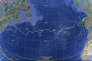 Track of the Scarlet Knight across the Atlantic 