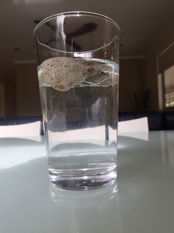 Floating pumice.  Photo by Craig McClain and not reproducible without permission.