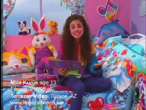 Yes, that’s a young Mila Kunis with her Lisa Frank dolphin. But where is the Lisa Frank siphonophore?