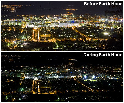 Cities around the world shut the lights at 8:30pm.