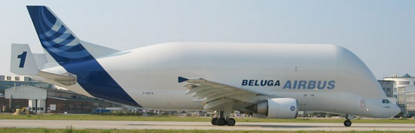 This ridiculously appropriate beluga airbus has vertical sterilizers on its tail. Image source: Wikipedia. 