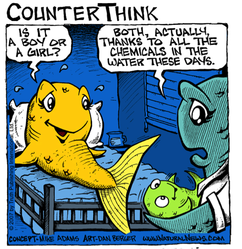 Comic of two fish that says "Is it a boy or a girl" and "Both, actually."